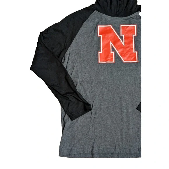 Nebraska Cornhuskers Lightweight Pullover Hoodie by Captivating, Gray, Men's XL - Picture 5 of 11
